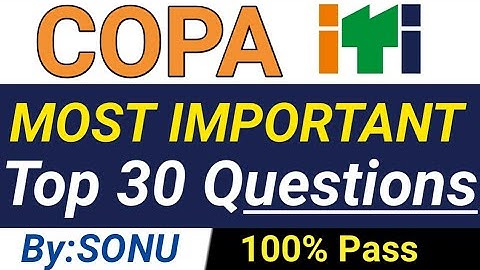 ITI COPA questions and answers most important MCQ for final exam paper of 2023-24 in Hindi NCVT SCVT
