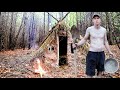 I Built a WAR TIME Primitive House &#39;BORDEI&#39; (1-Day Challenge) - 19th Century Mud Hut, Tin Stove, Bed