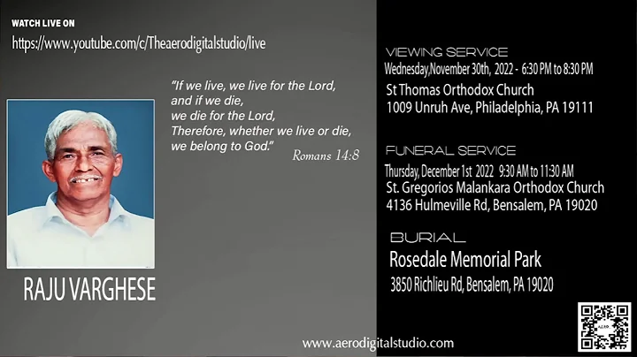 Viewing Service | Raju Varghese (79)| Live