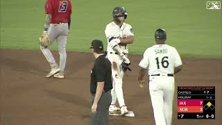 Jackson Holliday doubles for first Norfolk hit