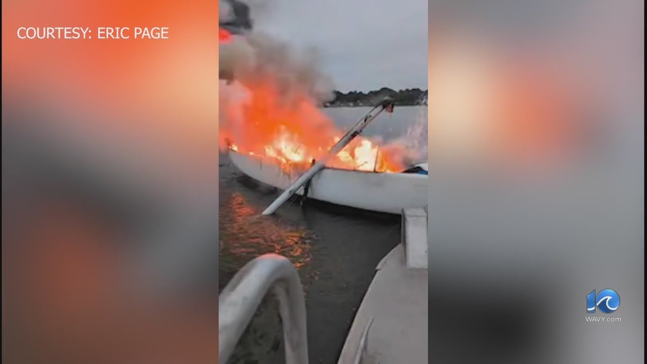 USCG, firefighters respond to boat fire - YouTube