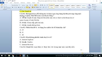 Tập 82: Lý thuyết câu 81-100  MODULE 6 - Chứng chỉ ứng dụng CNTT cơ bản