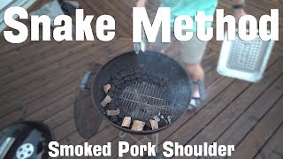 Snake Method Smoked Pork Shoulder in a Weber Kettle