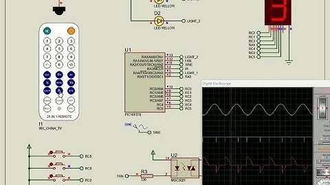 Remote Control Switch/Dimmer with 7-Segment Display and Button using PIC16F676