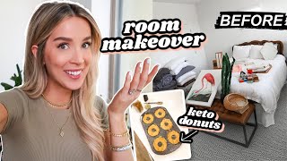 ROOM MAKEOVER ON A BUDGET + MAKING LOW CARB DONUTS | leighannvlogs