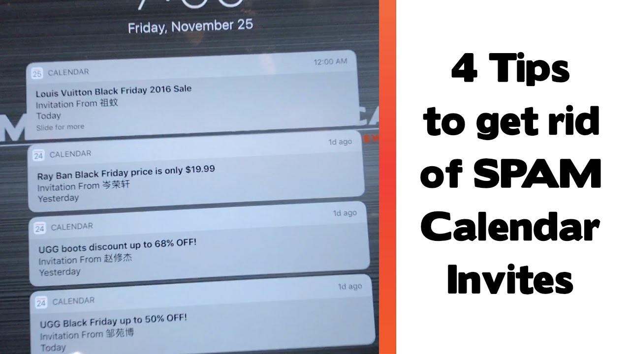 4 Tips to get rid of Spam Calendar Invites on iOS, MacOS and OS X YouTube