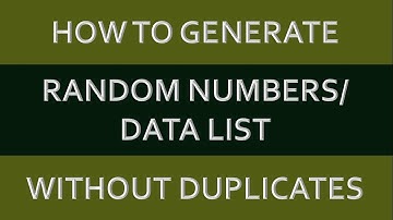 ExcelLearn !! How to Generate Random Numbers/Data List without duplicate + Sampling In Excel Hindi!!