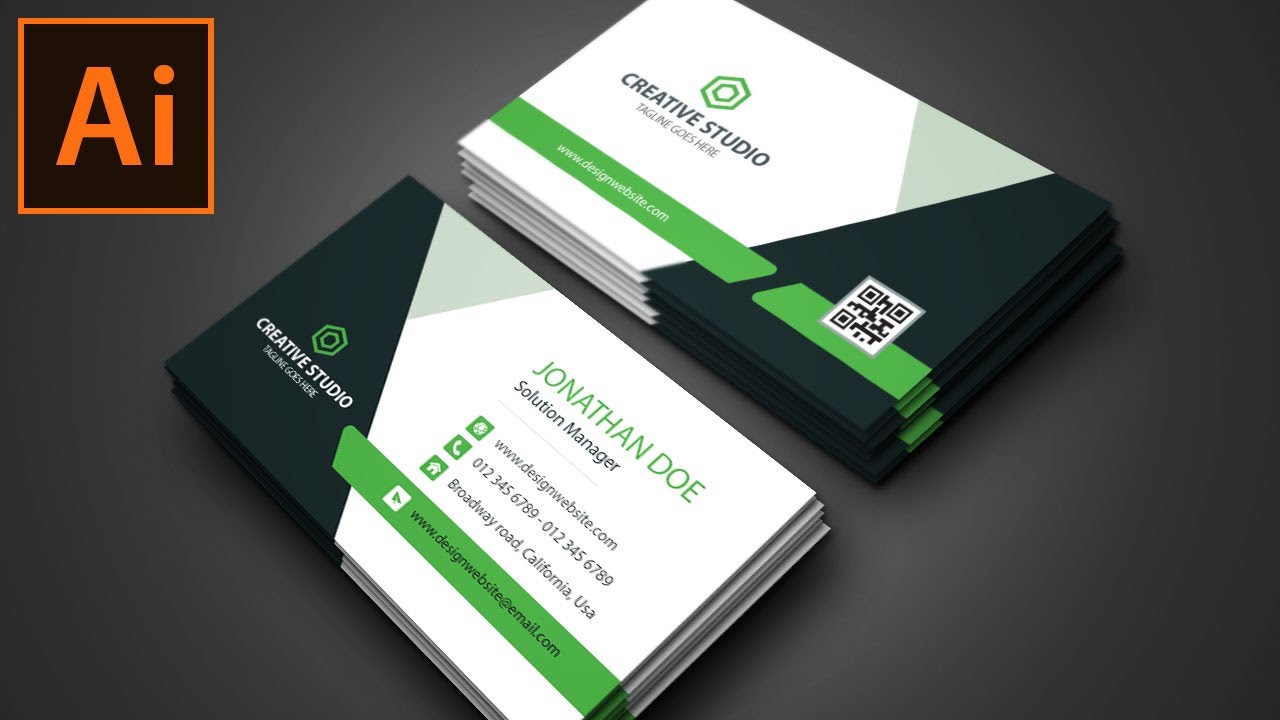 Business Card In Illustrator Size