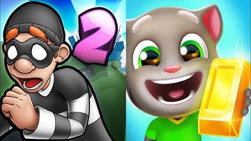 Robbery Bob 2 vs Talking Tom Gold Run Gameplay Android,ios Part 11