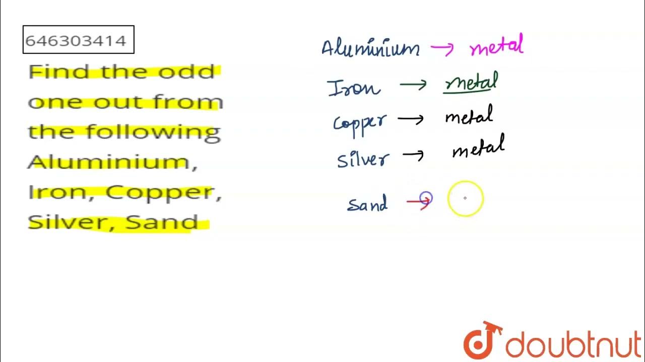 Find The Odd One Out From The Following Aluminium Iron Copper Silver find-the-odd-one-out-from-the-following-aluminium-iron-copper-silver