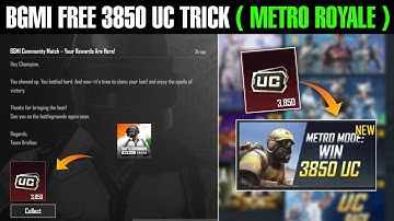 😲Get Free 3850 Uc In Bgmi | How To Find Vault Key In Metro Royale