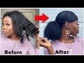 HOW TO | SLICK SIDE PART / LOW BUN PONYTAIL ON DRY NATURAL HAIR | MERCY GONO