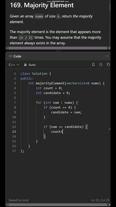 Majority Element | Leetcode | problem solving | DSA #coding #placement ...