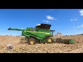 John Deere X9 1100 Combine harvesting corn in Iowa