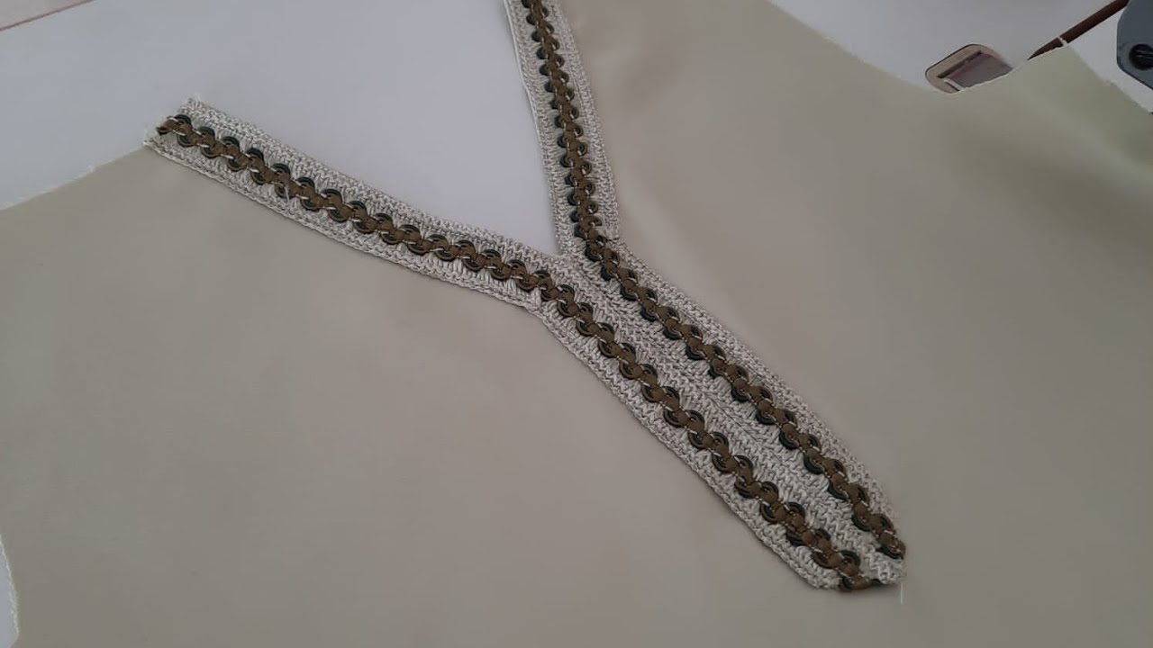 طريقة تشطيب كول v نصف طوق بالسفيفة اسهل ما يكون