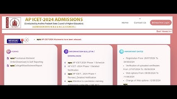 AP ICET 2024 SEAT ALLOTMENT LIVE