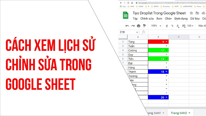 Xem lịch sử chỉnh sửa ô trong Google Sheet