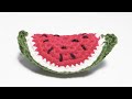 喜欢钩水果，不要错过漂亮的西瓜玩偶钩针教程！How to Crochet a Mini Watermelon Slice - DIY Fruit Amigurumi