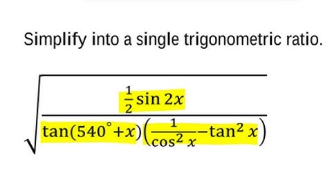 How to simplify a Grade 12 Trigonometric Expression?
