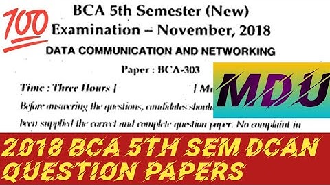 MDU BCA 5th sem Data communication And networking question paper 2018-19 #MDU #shorts #previus_paper