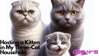 Hosting a Kitten in My Three-Cat Household | DAY 4-5 | 3 Kedili Evimde Yavru Kedi Misafir Ediyorum