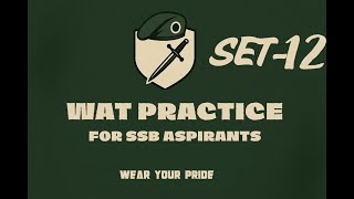 🪖 SSB WAT Practice Set-12| Word Association Test | Practice &amp; Improve Your Psychology Test Skills