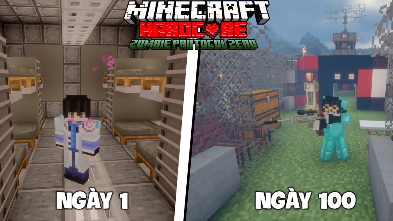 MÌNH SINH TỒN 100 NGÀY TRONG MINECRAFT ĐẠI DỊCH ZOMBIE BIẾN DỊ SIÊU KHÓ !! ( ZOMBIE APOCALYPSE )