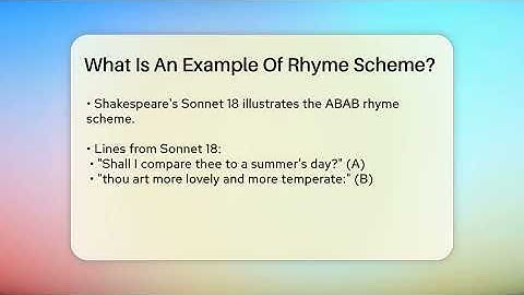 What Is An Example Of Rhyme Scheme? - Tales And Texts