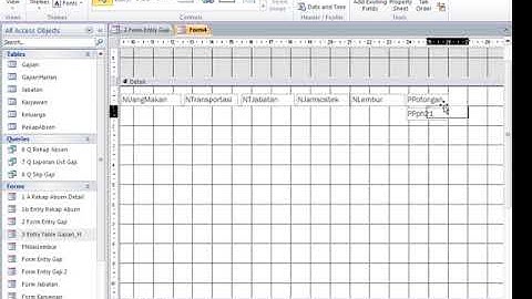 MS ACCESS Cara membuat Form Entry Gaji