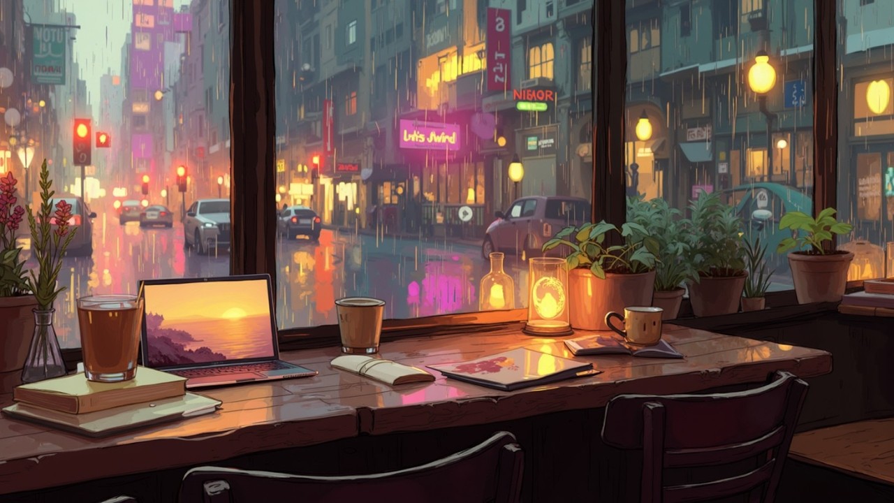 Lofi hiphop миксы ~ биты для учебы дождливой ночью - спокойная музыка