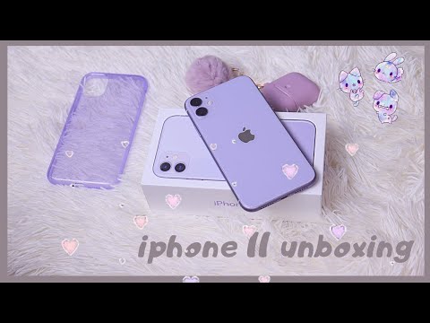 Purple iPhone 11 unboxing 💭👾& cute accessories // surprise