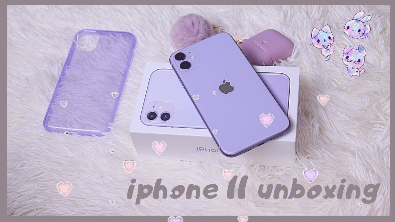 Purple Iphone 11 Unboxing Cute Accessories Surprise Giveaway Youtube