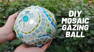 How to Make a Mosaic Gazing Ball, Tutorial from Start to Finish, Mosaic Sphere for Your Garden