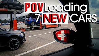 POV Loading I 7 Big Cars - NEW Tiguan R  I Kässbohrer MetagoPro Cartransporter I Volvo FM4