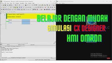 simulasi cx designer dihubungkan dengan cx programmer simulator || belajar hmi omron cx designer #4