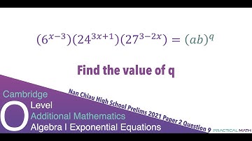 Exponents - Exponential Expressions And Equations Laws Of Indices | O-Level Additional Math