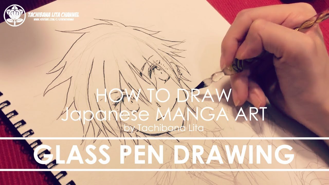 Glass pen drawing | How to draw Manga Art 2017.09.08 - YouTube