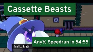 Cassette Beasts Any% Seeded Speedrun in 54:55 (first sub hour run!!)