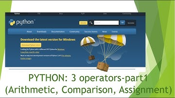 Python: 3 operators-part1 ( arithmetic, comparison, assignment )