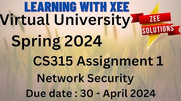 CS315 Network Security Assignment 1 Spring 2024 Virtual University of Pakistan