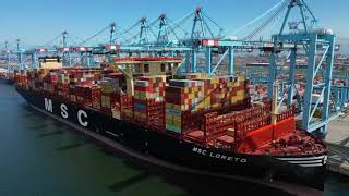 World S Largest Container Ship Welcomed At Apm Terminals Maasvlakte Ii