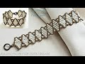 How to make a Diamond Pattern Beaded Pearl Bracelet. Beads Jewelry Making. Beading tutorials.