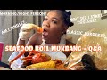 SPICY Buttery Garlic SEAFOOD BOIL MUKBANG| Q&A  🦀🦞🦐