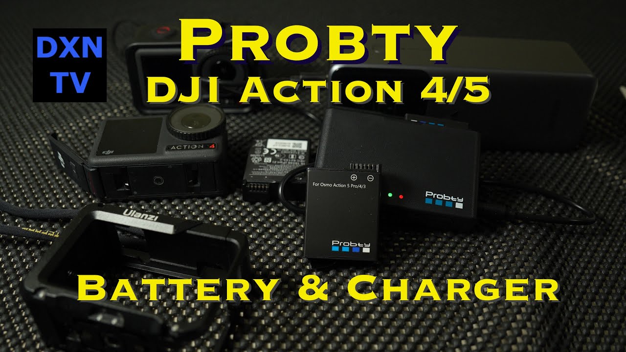 Probty 2-slot USB Charging Case and 2200mAh Lithium Battery for DJI Osmo Action 4 Action 5