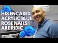 HIS ENCASED ACRYLIC BLUE ROSE NAILS ARE RIDIC (EDGY BLOODY ROSE) - VLOG 29