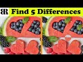 Find The Difference | Spot 5 Differences | Can you find all the difference? | 5 rounds | Food Video