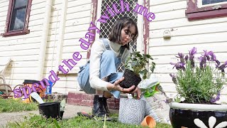 a spring day in my life || gardening, home workout, what I eat &amp; more!