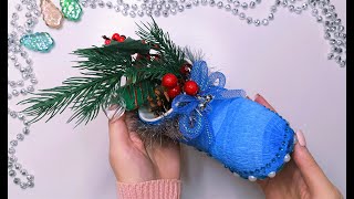 Новогодний декор / рождественский сапожок своими руками / новогодние поделки / новый год 2022