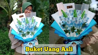 Buket Uang Asli tanpa Merusak Uang || DIY Money Bouquet || Buket Kasih Sayang