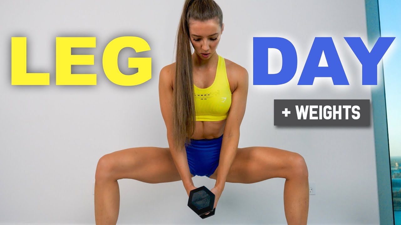 ⁣25 Min LEG DAY Workout - Thin, Tone & Define, At Home + Weights